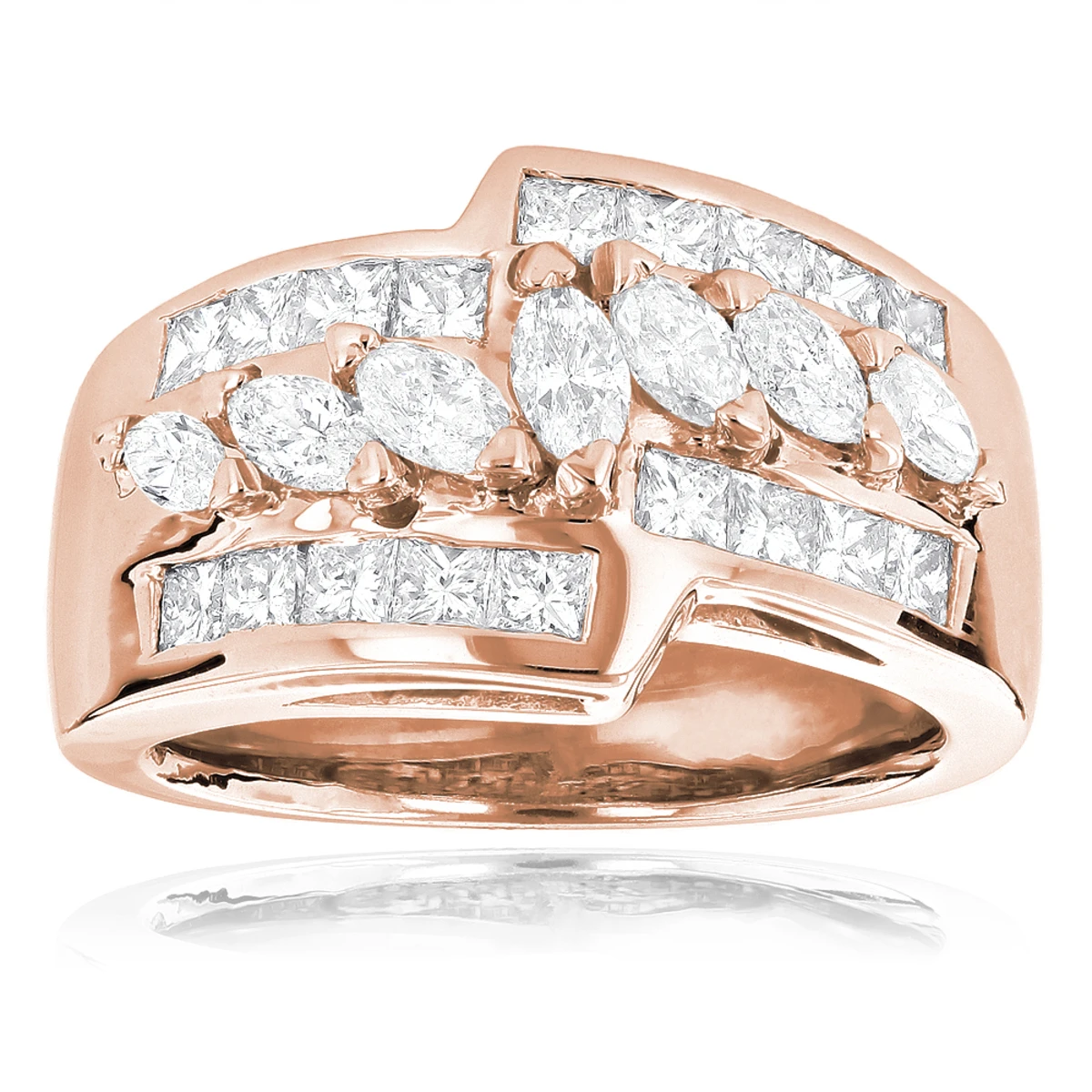 14K White Gold Ladies Diamond Ring 1.90ct 12.5mm 5 14K White Gold Ladies Diamond Ring 1.90ct 12.5mm - Image 3