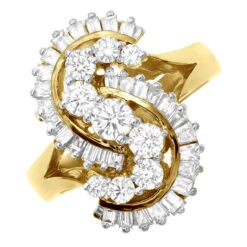 14K Yellow Gold Ladies Diamond Ring 2ct