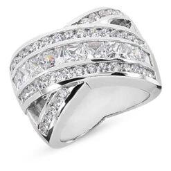 14K White Gold Ladies Diamond Ring 3.43ct