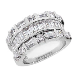 14K White Gold Ladies Diamond Ring 3.58ct 11.4mm