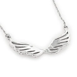 14K White Gold Ladies Diamond Wings Necklace Pendant By Luxurman 10 14K White Gold Ladies Diamond Wings Necklace Pendant By Luxurman -Its Hot Jewelry Shop 14k gold ladies diamond wings necklace pendant by luxurman backwh