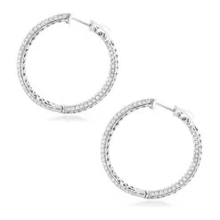 Large 5 Carat 1.5in Ladies Inside Out Diamond Hoop Earrings 14K Yellow Gold -Its Hot Jewelry Shop 14k gold ladies inside out diamond hoop earrings 5ct 15in backwh