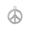 14K White Gold Ladies Peace Diamond Necklace 0.48ct