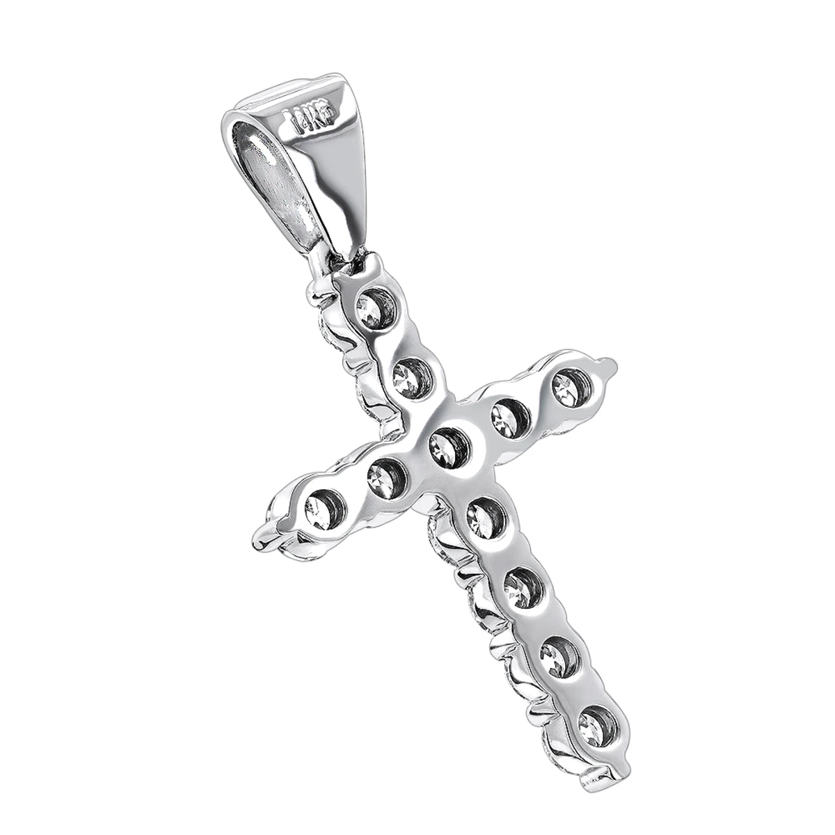 14K White Gold Large Diamond Cross Pendant For Men & Women By LUXURMAN 3.3ctw 6 14K White Gold Large Diamond Cross Pendant For Men & Women By LUXURMAN 3.3ctw - Image 4