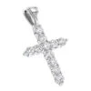 14K White Gold Large Diamond Cross Pendant For Men & Women By LUXURMAN 3.3ctw