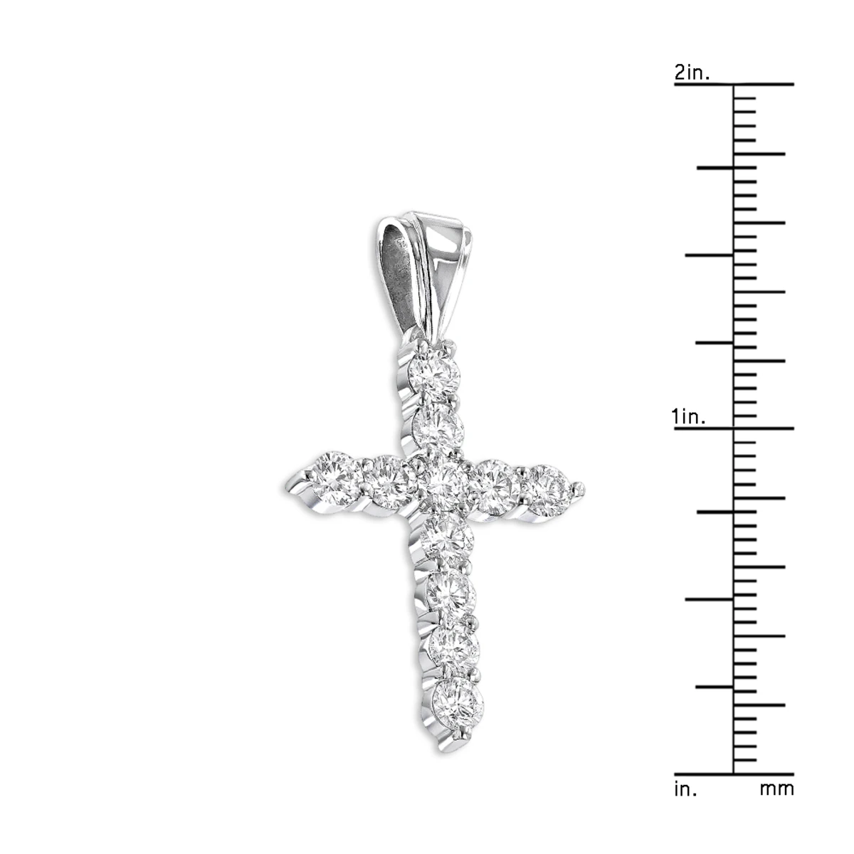 14K White Gold Large Diamond Cross Pendant For Men & Women By LUXURMAN 3.3ctw 8 14K White Gold Large Diamond Cross Pendant For Men & Women By LUXURMAN 3.3ctw - Image 6