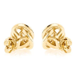 14K Yellow Gold Love Knot Diamond Earrings Solitaire Studs 1.4ct -Its Hot Jewelry Shop 14k gold love knot diamond earrings solitaire studs 14ct backye