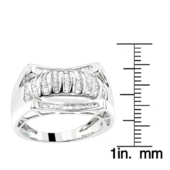 14K White Gold Men's Baguette Diamond Ring 1.23ct -Its Hot Jewelry Shop 14k gold mens baguette diamond ring 123ct p 6655 rulerwh