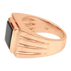 14K Yellow Gold Men's Black Onyx Ring 14.4mm 15 14K Yellow Gold Men's Black Onyx Ring 14.4mm -Its Hot Jewelry Shop 14k gold mens black onyx ring p 28011 backro