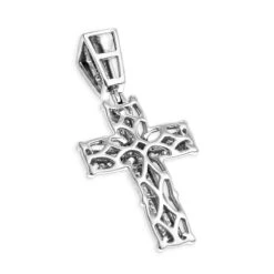 14K White Gold Men's Cross Pendant W Princess Diamonds 1 Ct -Its Hot Jewelry Shop 14k gold mens cross pendant w princess diamonds 131ct p 6587 backwh