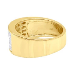 Unique Wedding Bands 14K Yellow Gold Men's Diamond Pinky Ring Invisible Set 2.95ct -Its Hot Jewelry Shop 14k gold mens diamond pinky ring invisible set 295ct p 6641 backye 20220102