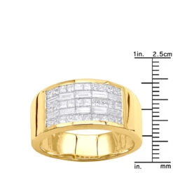 Unique Wedding Bands 14K Yellow Gold Men's Diamond Pinky Ring Invisible Set 2.95ct -Its Hot Jewelry Shop 14k gold mens diamond pinky ring invisible set 295ct p 6641 rulerye 20220102