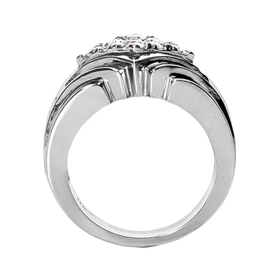 14K White Gold Men's Diamond Ring 0.45ct 13.3mm 5 14K White Gold Men's Diamond Ring 0.45ct 13.3mm - Image 3