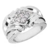 14K White Gold Men's Diamond Ring 0.45ct 13.3mm -Its Hot Jewelry Shop 14k gold mens diamond ring 045ct p 27863 white 20220426