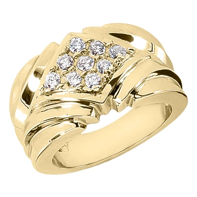 14K White Gold Men's Diamond Ring 0.45ct 13.3mm 4 14K White Gold Men's Diamond Ring 0.45ct 13.3mm - Image 2