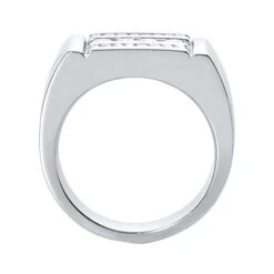 14K White Gold Men's Diamond Ring 0.56ct -Its Hot Jewelry Shop 14k gold mens diamond ring 056ct p 27890 back white 20220426
