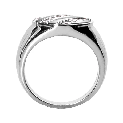 14K White Gold Men's Diamond Ring 0.70ct 5 14K White Gold Men's Diamond Ring 0.70ct - Image 3