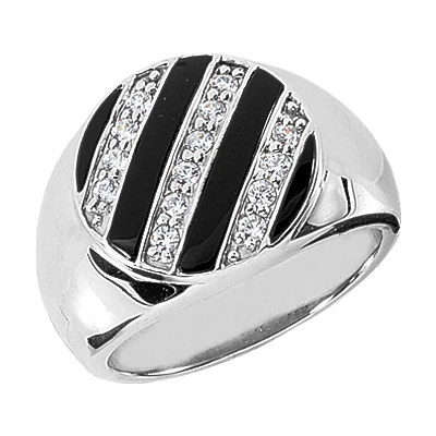 14K White Gold Men's Diamond Ring 0.70ct 3 14K White Gold Men's Diamond Ring 0.70ct