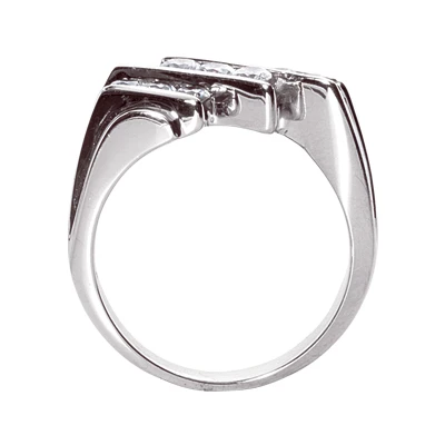 14K White Gold Men's Diamond Ring 0.84ct 5 14K White Gold Men's Diamond Ring 0.84ct - Image 3