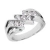 14K White Gold Men's Diamond Ring 0.84ct