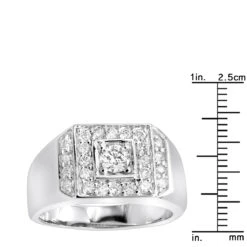 14K Yellow Gold Men's Diamond Ring 1.07ct -Its Hot Jewelry Shop 14k gold mens diamond ring 107ct p 27916 rulerwh