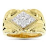 14K Yellow Gold Men's Diamond Ring 1.08ct 14.5mm