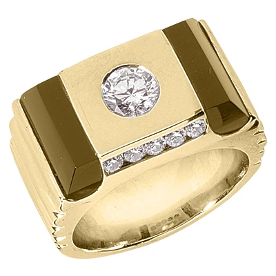 14K White Gold Men's Diamond Ring 1.15ct 4 14K White Gold Men's Diamond Ring 1.15ct - Image 2