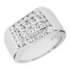 14K White Gold Men's Diamond Ring 1.32ct 11.3mm
