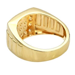 14K Yellow Gold Men's Diamond Ring 1.32ct 13.5mm 18 14K Yellow Gold Men's Diamond Ring 1.32ct 13.5mm -Its Hot Jewelry Shop 14k gold mens diamond ring 132ct p 27918 backye