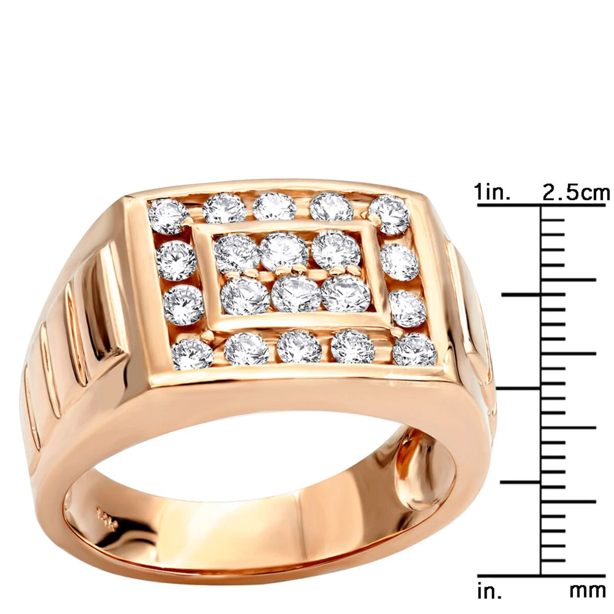 14K Yellow Gold Men's Diamond Ring 1.32ct 13.5mm 14 14K Yellow Gold Men's Diamond Ring 1.32ct 13.5mm - Image 12