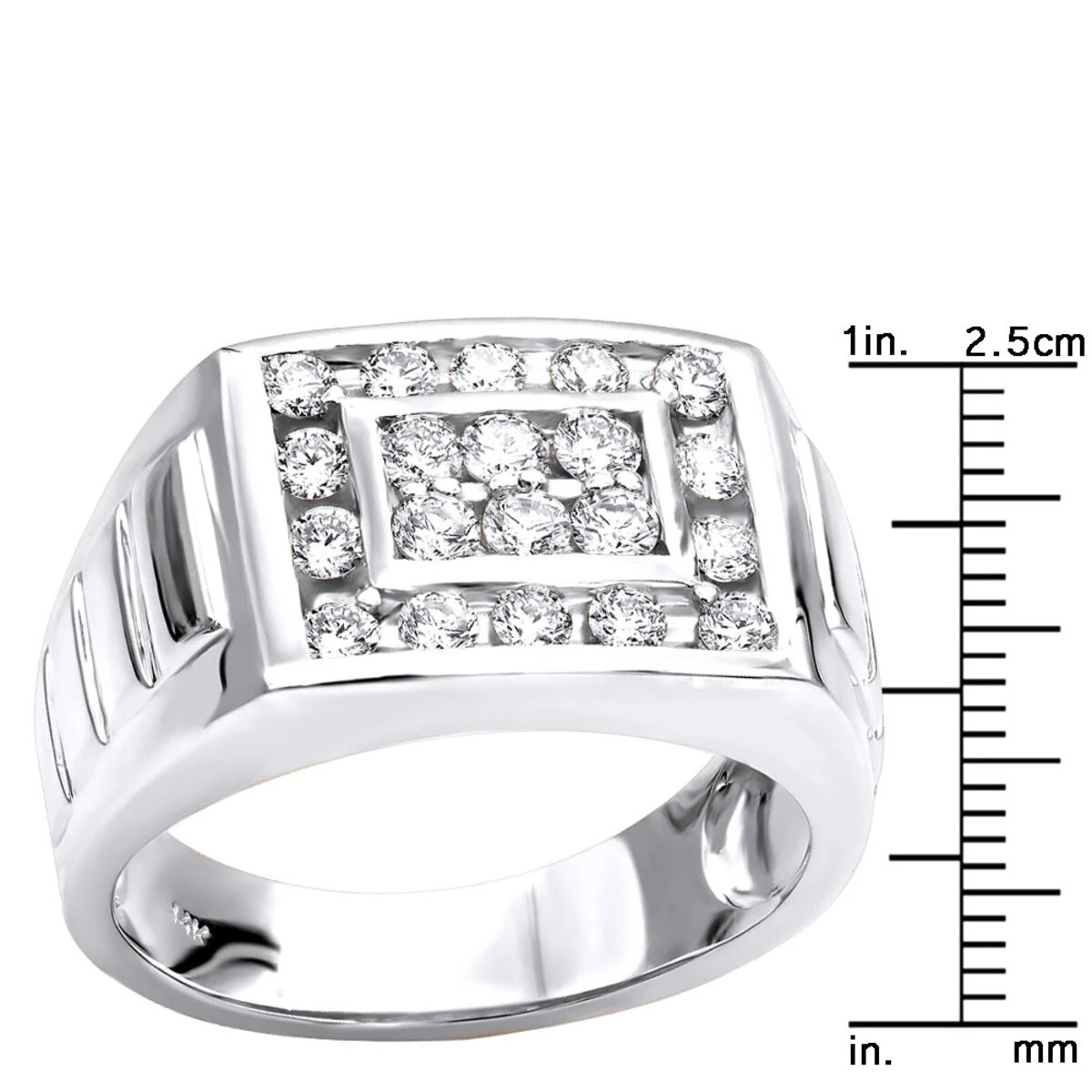 14K Yellow Gold Men's Diamond Ring 1.32ct 13.5mm 12 14K Yellow Gold Men's Diamond Ring 1.32ct 13.5mm - Image 10