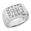 14K White Gold Men's Diamond Ring 1.58ct