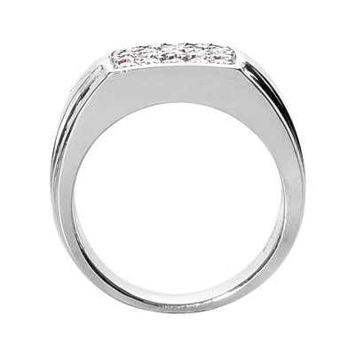14K White Gold Men's Diamond Ring 2ct 5 14K White Gold Men's Diamond Ring 2ct - Image 3