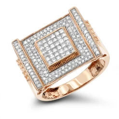 14K White Gold Men's Diamond Ring Round & Princess 1.8ct -Its Hot Jewelry Shop 14k gold mens diamond ring round princess 117ct p 6824 ro