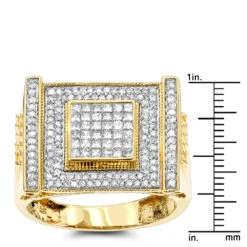 14K White Gold Men's Diamond Ring Round & Princess 1.8ct -Its Hot Jewelry Shop 14k gold mens diamond ring round princess 117ct p 6824 rulerye