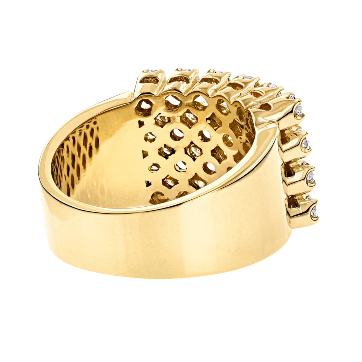 14K Yellow Gold Men's Diamond Ring 1.32ct 6 14K Yellow Gold Men's Diamond Ring 1.32ct - Image 4