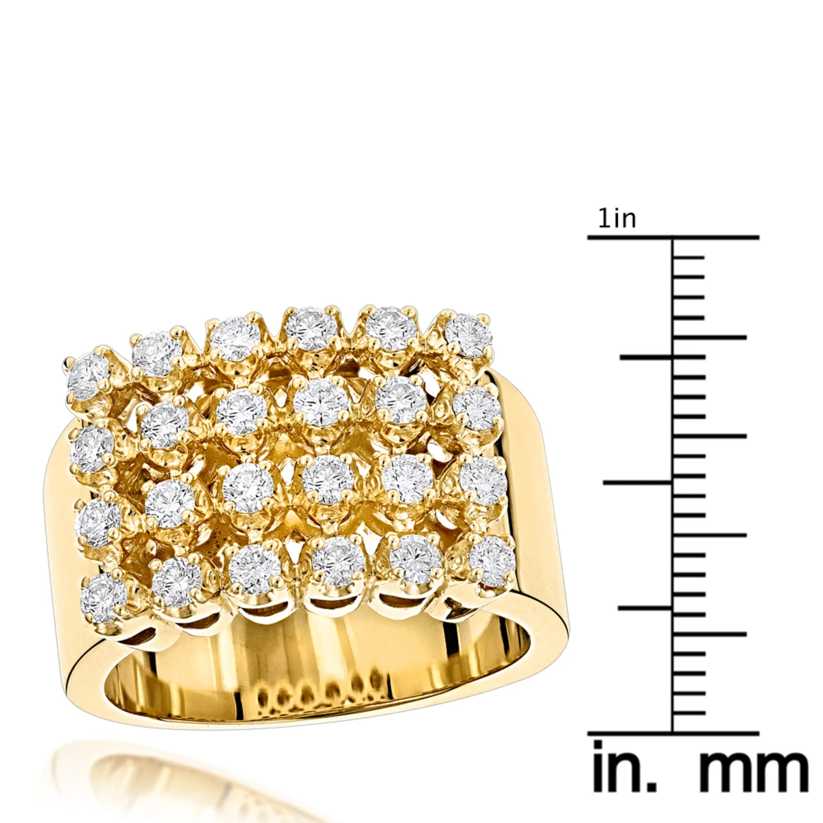 14K Yellow Gold Men's Diamond Ring 1.32ct 8 14K Yellow Gold Men's Diamond Ring 1.32ct - Image 6