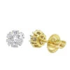 14K Yellow Gold Men's Diamond Stud Earring | Single Earring Cluster Design 1 Carat Look -Its Hot Jewelry Shop 14k gold mens diamond stud earring single earring cluster design 1 carat look main yellow 1