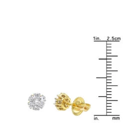 14K Yellow Gold Men's Diamond Stud Earring | Single Earring Cluster Design 1 Carat Look 13 14K Yellow Gold Men's Diamond Stud Earring | Single Earring Cluster Design 1 Carat Look -Its Hot Jewelry Shop 14k gold mens diamond stud earring single earring cluster design 1 carat look ruler yellow 1