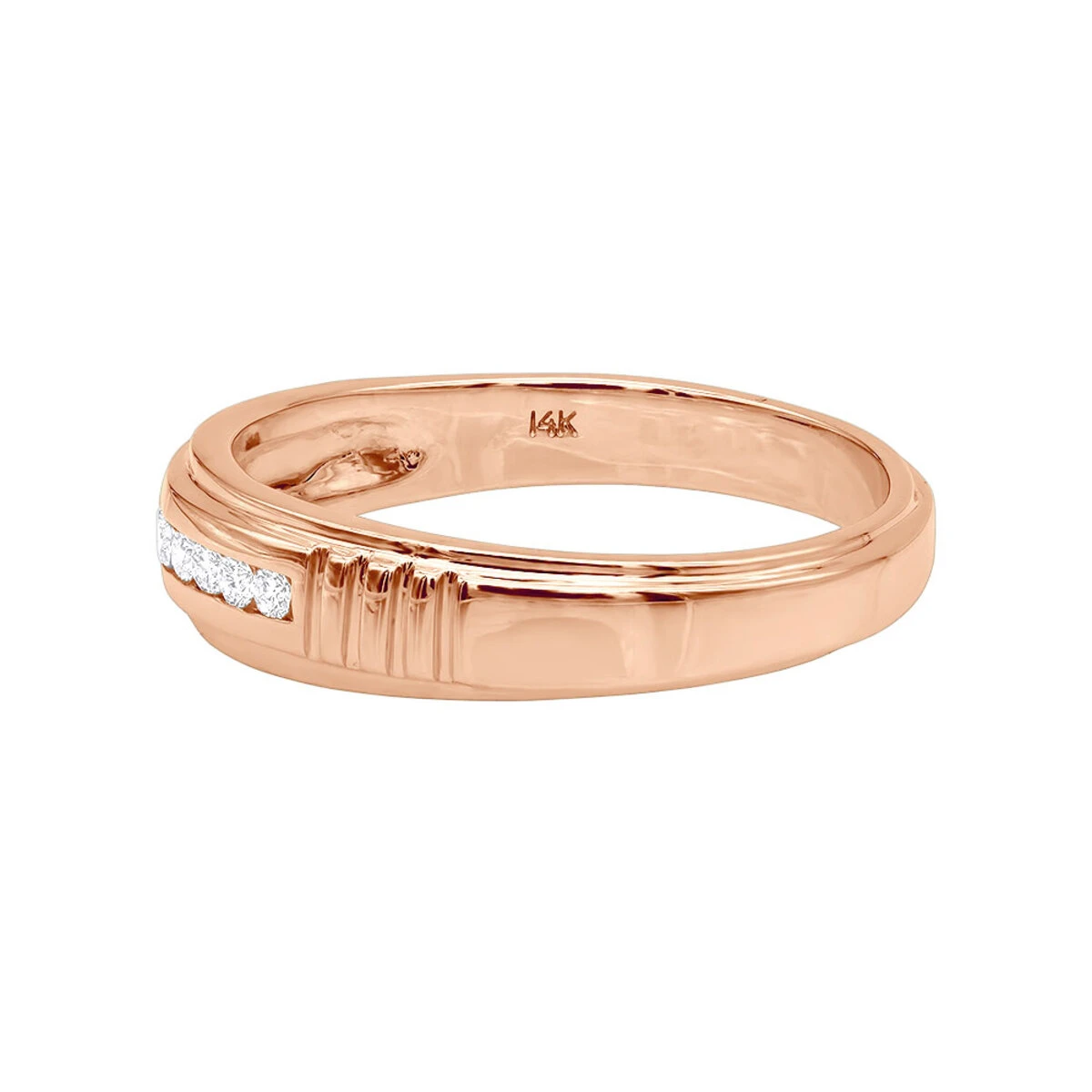 14K White Gold Men's Diamond Wedding Band 0.23ct 8 14K White Gold Men's Diamond Wedding Band 0.23ct - Image 6