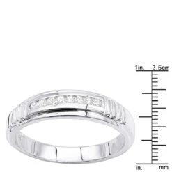 14K White Gold Men's Diamond Wedding Band 0.23ct 17 14K White Gold Men's Diamond Wedding Band 0.23ct -Its Hot Jewelry Shop 14k gold mens diamond wedding band 023ct p 27607 rulerwh
