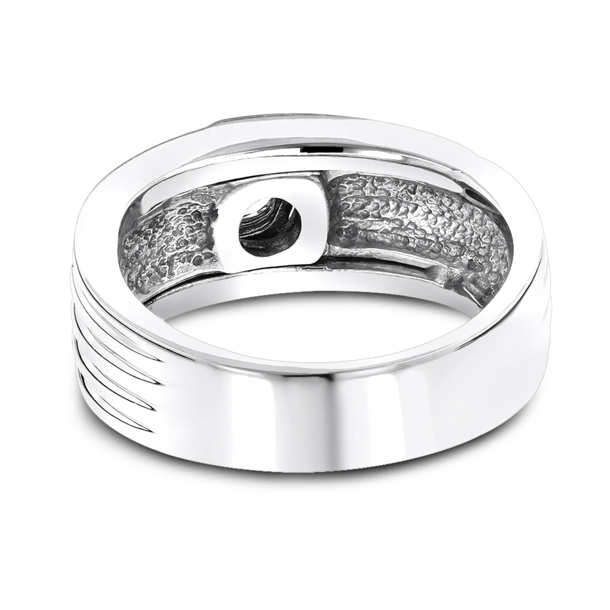 14K White Gold Men's Diamond Wedding Band 0.25ct Solitaire Ring 5 14K White Gold Men's Diamond Wedding Band 0.25ct Solitaire Ring - Image 4