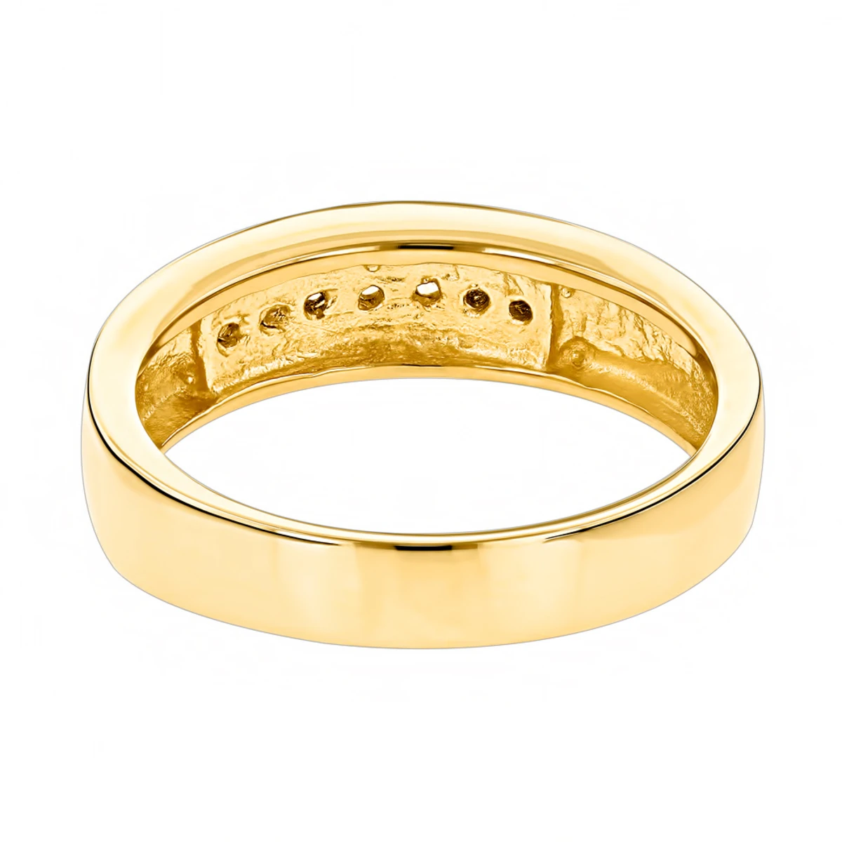 14K Yellow Gold Men's Diamond Wedding Band 0.28ct 5.1mm 6 14K Yellow Gold Men's Diamond Wedding Band 0.28ct 5.1mm - Image 4