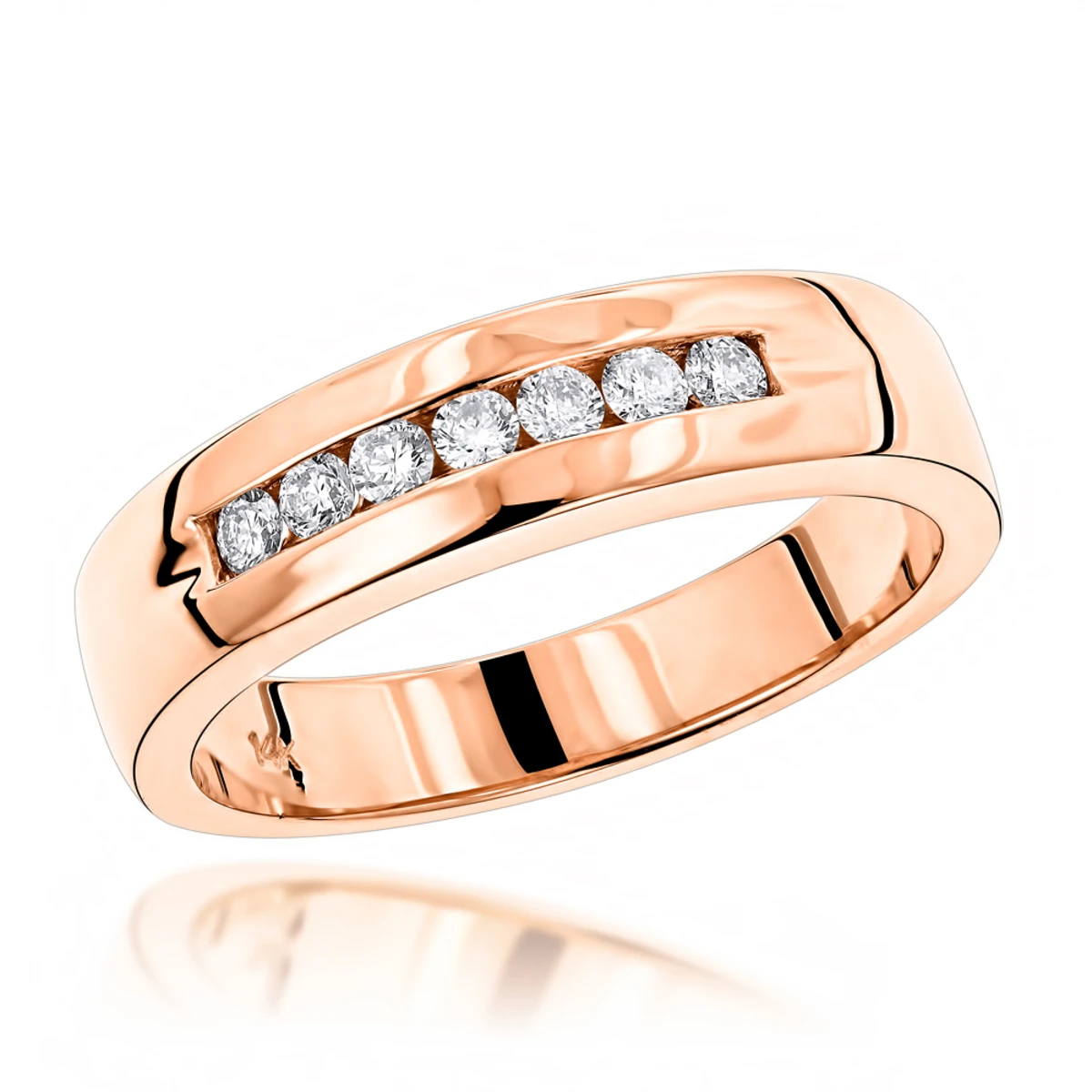 14K Yellow Gold Men's Diamond Wedding Band 0.28ct 5.1mm 5 14K Yellow Gold Men's Diamond Wedding Band 0.28ct 5.1mm - Image 3