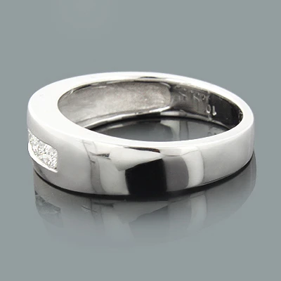 Five Stone 14K White Gold Men's Diamond Wedding Band 0.5ct 4 Five Stone 14K White Gold Men's Diamond Wedding Band 0.5ct - Image 2