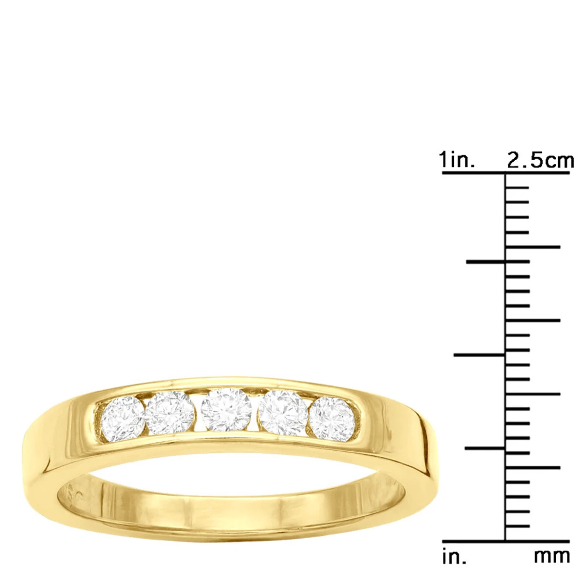 14K Yellow Gold Men's Diamond Wedding Band 0.60ct 10 14K Yellow Gold Men's Diamond Wedding Band 0.60ct - Image 8