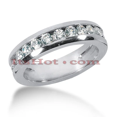 14K White Gold Men's Diamond Wedding Band 0.63ct 5.3mm 3 14K White Gold Men's Diamond Wedding Band 0.63ct 5.3mm