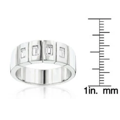 Unique 14K White Gold Men's Diamond Wedding Band By Luxurman 0.8ct 13 Unique 14K White Gold Men's Diamond Wedding Band By Luxurman 0.8ct -Its Hot Jewelry Shop 14k gold mens diamond wedding band 080ct p 27615 rulerwh