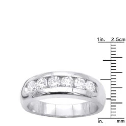 14K White Gold Men's Diamond Wedding Band 0.90ct 6.2mm 17 14K White Gold Men's Diamond Wedding Band 0.90ct 6.2mm -Its Hot Jewelry Shop 14k gold mens diamond wedding band 090ct p 25559 rulerwh