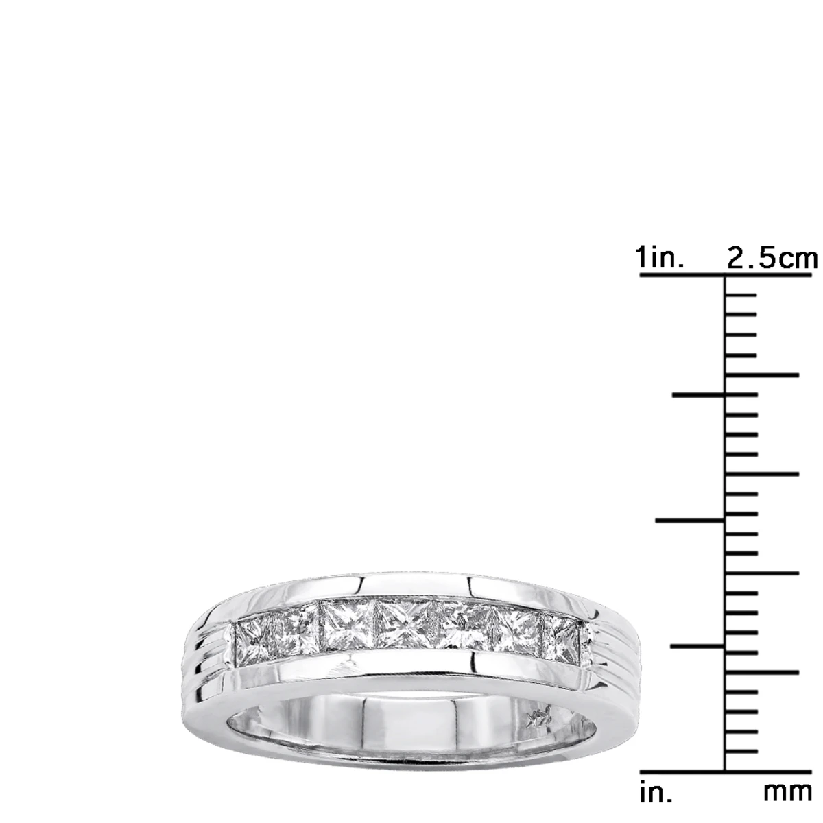 14K White Gold Men's Diamond Wedding Band 0.98ct 10 14K White Gold Men's Diamond Wedding Band 0.98ct - Image 8